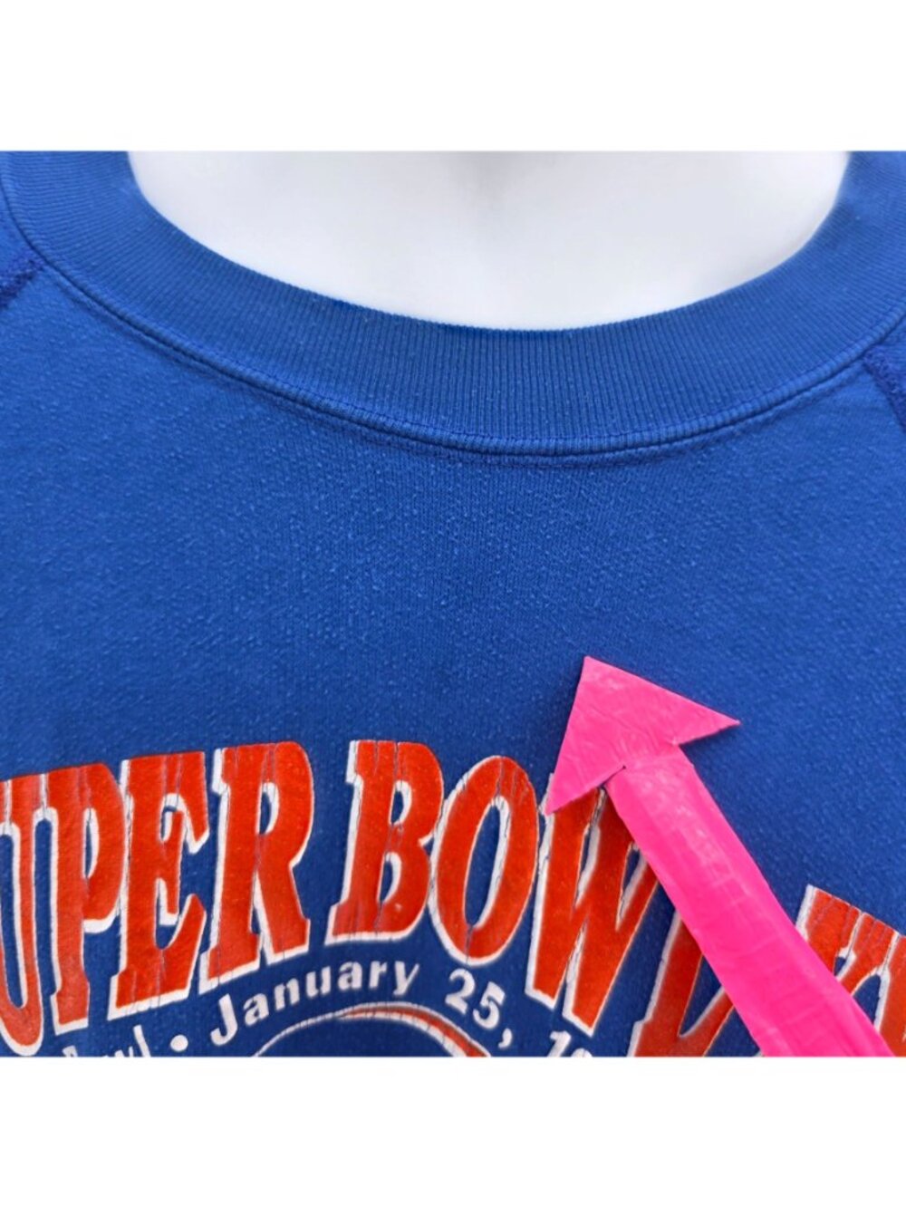 Vintage Trench Mens XL Sweatshirt Denver Broncos Super Bowl XXI 1987 Rose Bowl - Picture 5 of 11